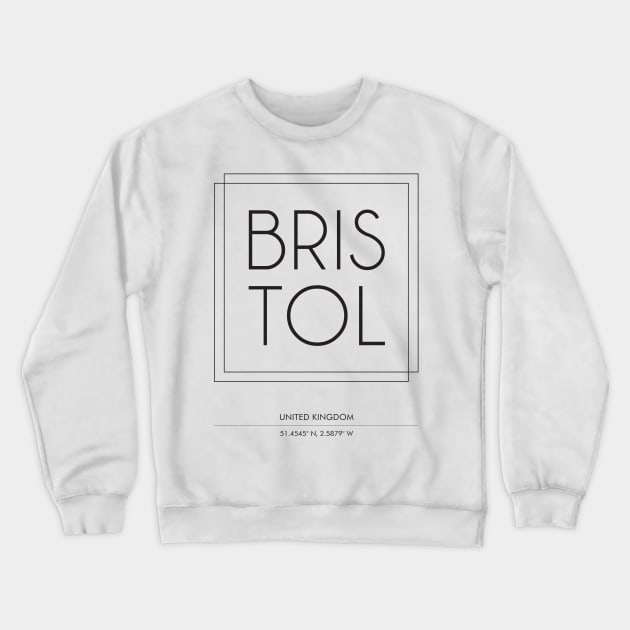 Bristol City Typography Crewneck Sweatshirt by StudioGrafiikka
